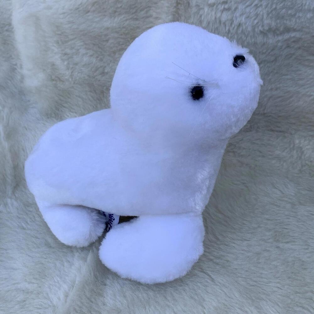 Vintage 1986 SeaWorld White Seal Pup Plush Stuffed Animal Toy Taiwan Rare